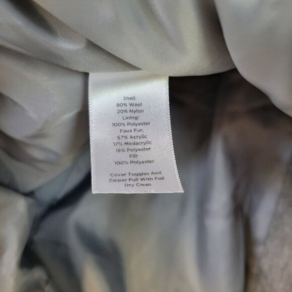 Talbots Women's 80% Wool Light Grey Cinch Waist Lined Coat/Jacket Size 1X - Picture 14 of 14
